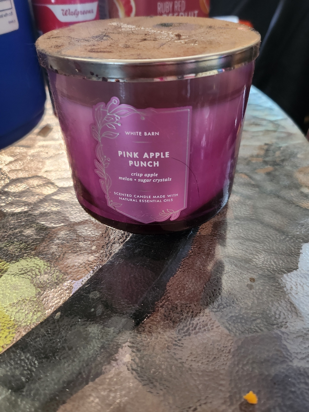 White Barn Pink Apple Punch Glass Jar Candle - Deep Pink